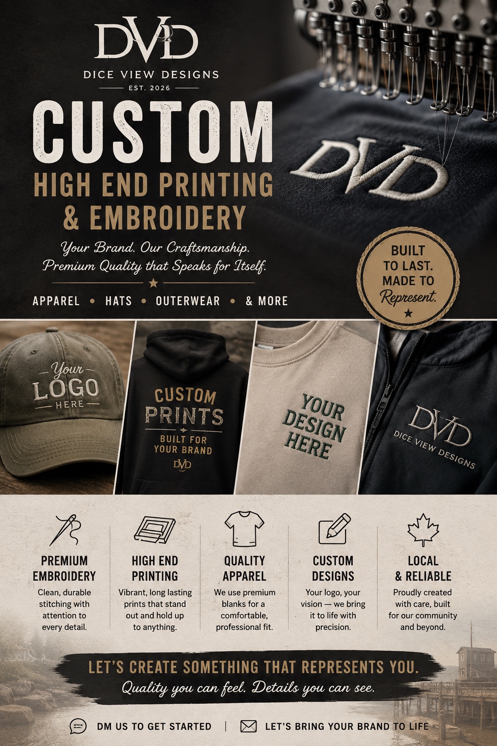Custom printing and embroidery